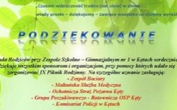 Podziękowania dla sponsorów IX Pikniku Rodzinnego