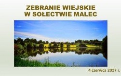 Już w niedzielę zebranie wiejskie w Malcu