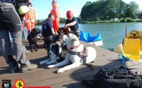 Wspólne ćwiczenia GPR OSP KĘTY i WOPR na Molo