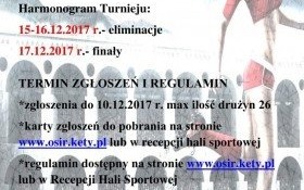 XII Turniej Halowej Piłki Nożnej Sylwester 2017 - ruszyły zapisy!