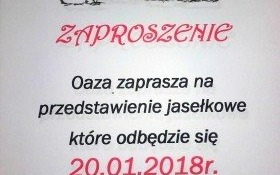 Oaza z Bulowic zaprasza na przedstawienie jasełkowe