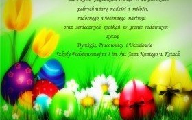 Życzenia wielkanocne od Szkoły Podstawowej nr 1 w Kętach