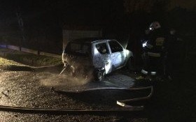 Pożar samochodu w Bulowicach