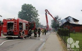 Ogromny pożar w Kętach na ul. Wyspiańskiego