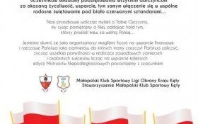 Podziękowanie za wsparcie oraz udział w niepodległościowej edycji zawodów strzeleckich