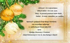 Świąteczne życzenia od Szkoły Podstawowej nr 1 w Kętach
