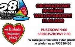 W najbliższą sobotę spotkanie wolontariuszy Wielkiej Orkiestry Świątecznej Pomocy 2020
