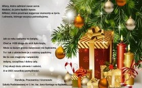 Świąteczne życzenia od Szkoły Podstawowej nr 1 w Kętach
