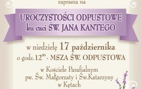 Zapraszamy na uroczystości odpustowe ku czci Świętego Jana Kantego