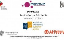 Darmowe szkolenia dla Seniorów - są jeszcze wolne miejsca!