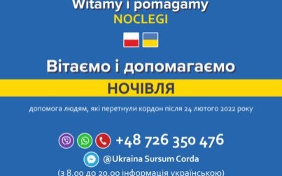 Program wsparcia uchodźców: WITAMY I POMAGAMY – NOCLEGI