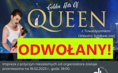 UWAGA! Golden Hits of Queen w Domu Kultury w Kętach ODWOŁANY!