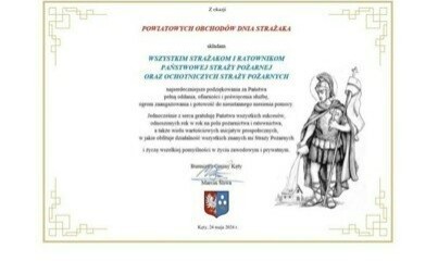 Życzenia Burmistrza Gminy Kęty z okazji Powiatowych Obchodów Dnia Strażaka