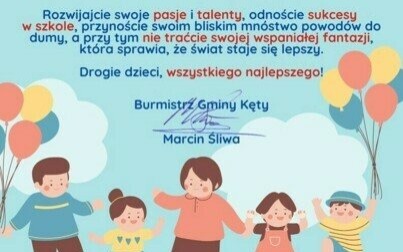 Życzenia Burmistrza Gminy Kęty z okazji Dnia Dziecka