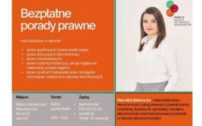 Bezpłatne porady prawne w Miejscu Aktywności Mieszkańców Rynek 13