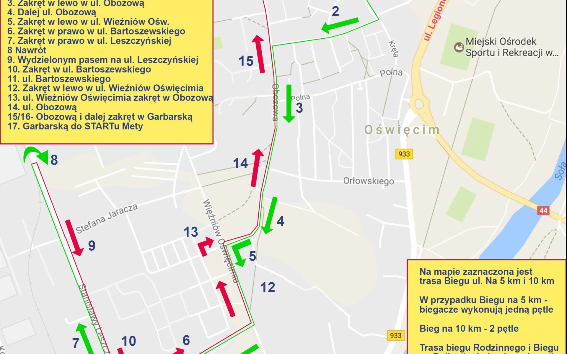 Oświęcim utrudnienia w ruchu podczas jutrzejszego biegu w ramach Tauron Life Festival. MAPA !