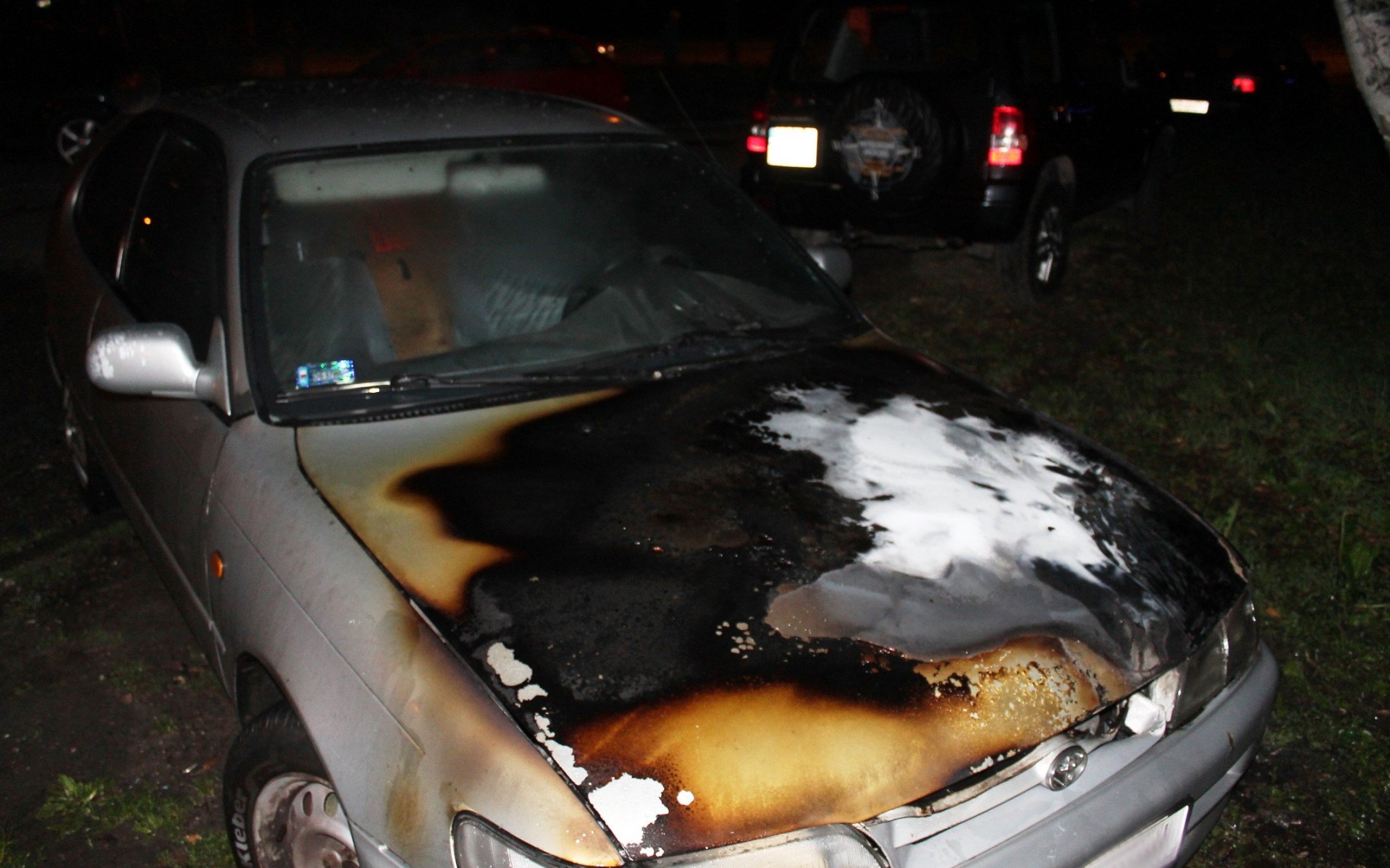 Pożar samochodu w Oświęcimiu. ZDJĘCIA !