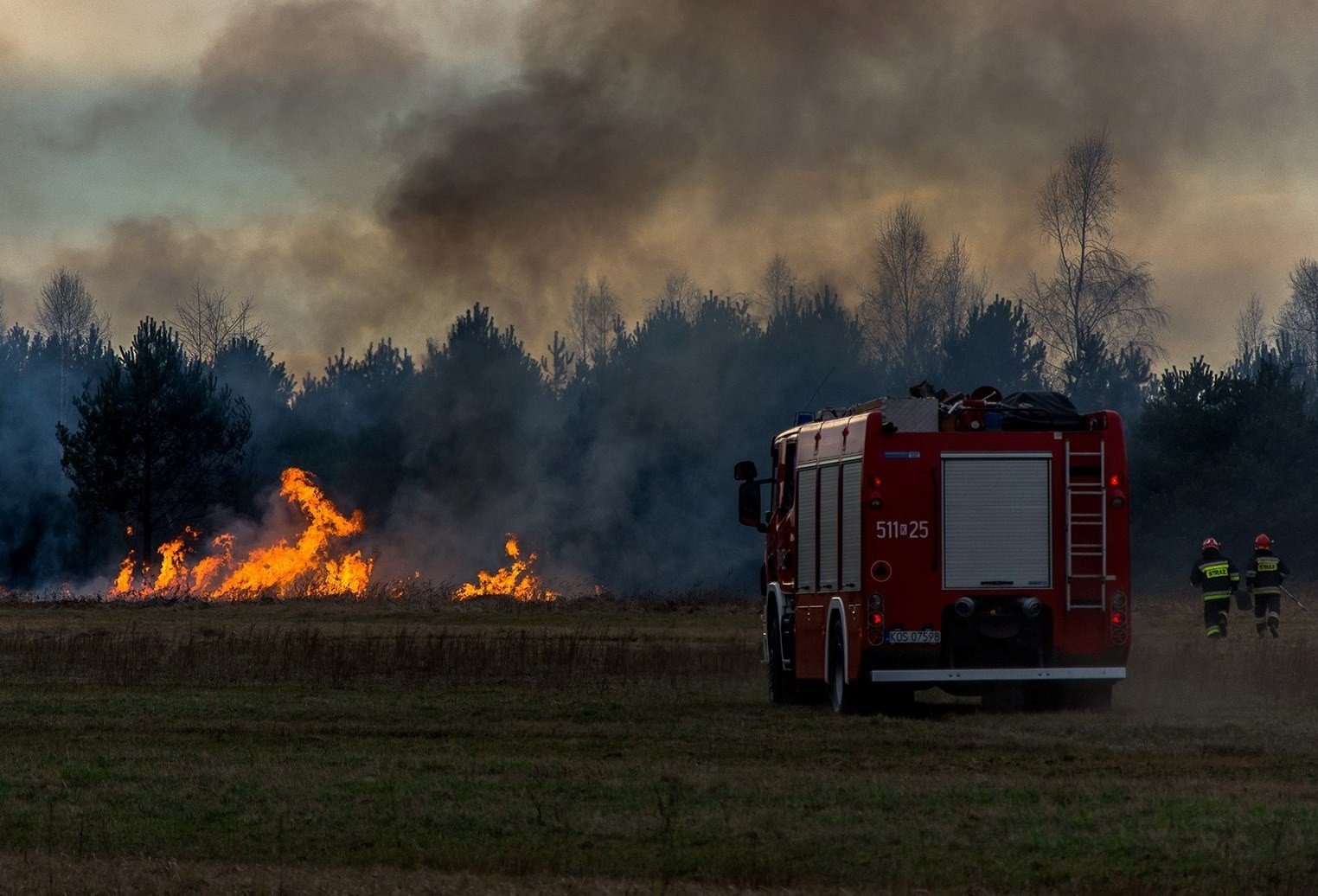 Groźny pożar nieużytków. Jedna osoba została ranna. ZDJĘCIA !