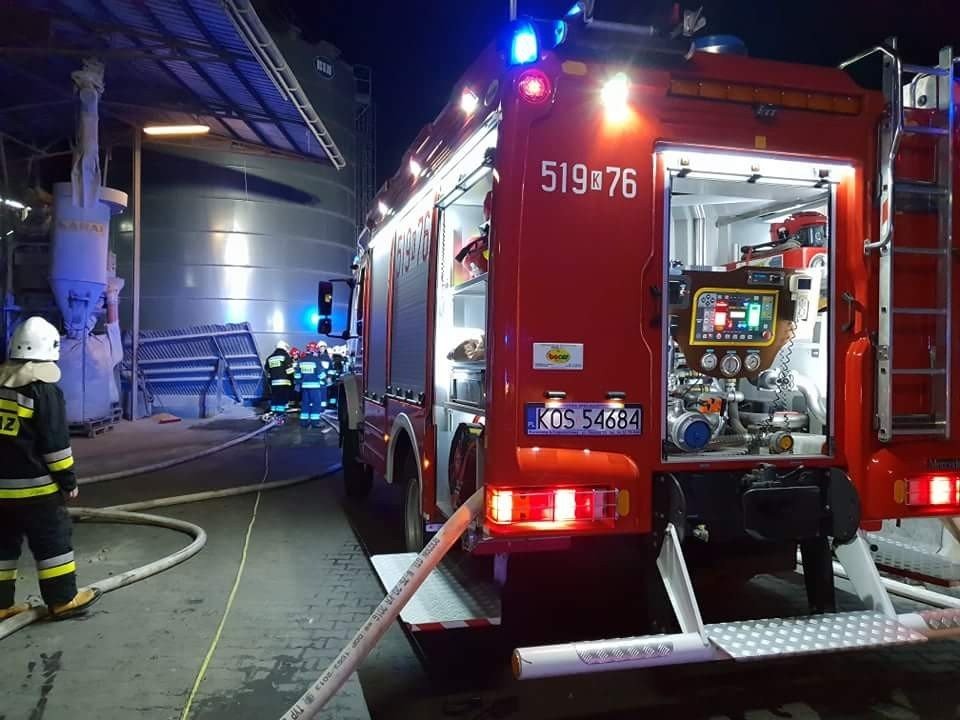 Pożar suszarni z kukurydzą. ZDJĘCIA