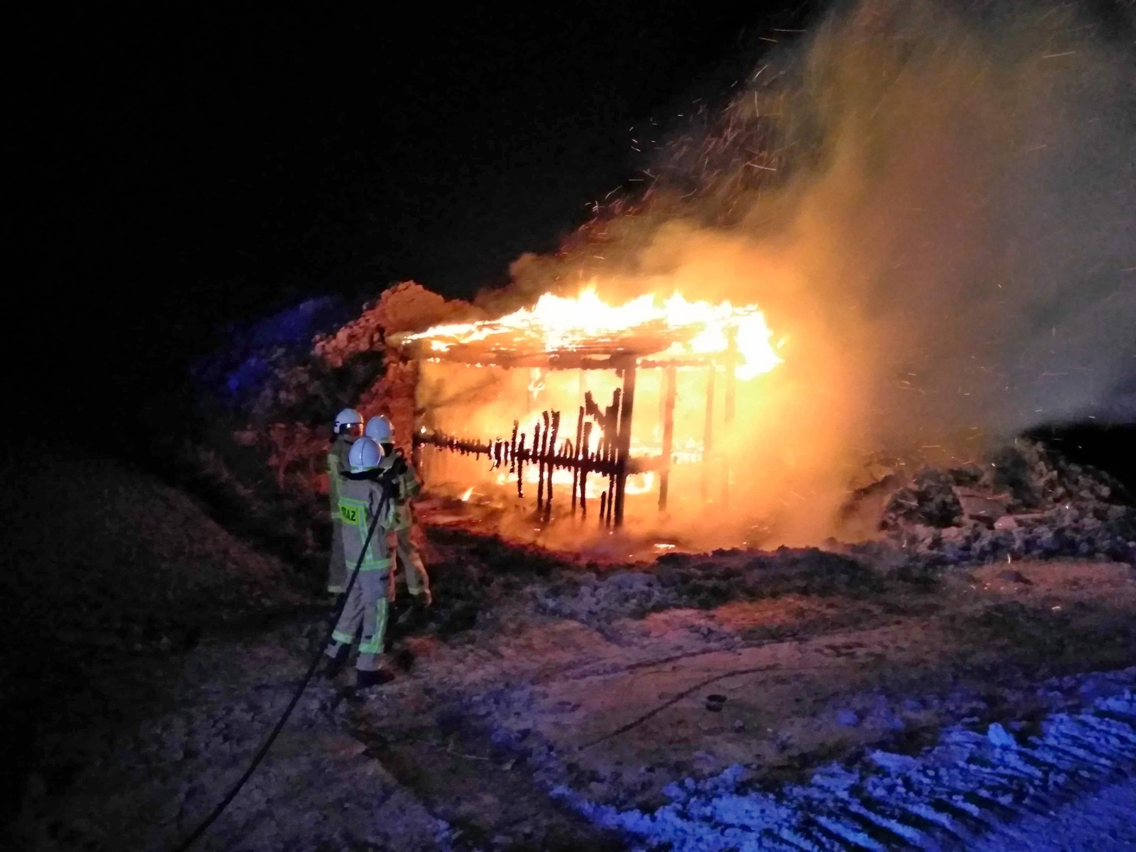 Pożar ,,stróżówki” w Zatorze
