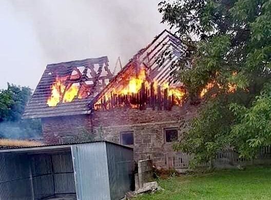 Pożar budynku w Graboszycach – ZDJĘCIA!