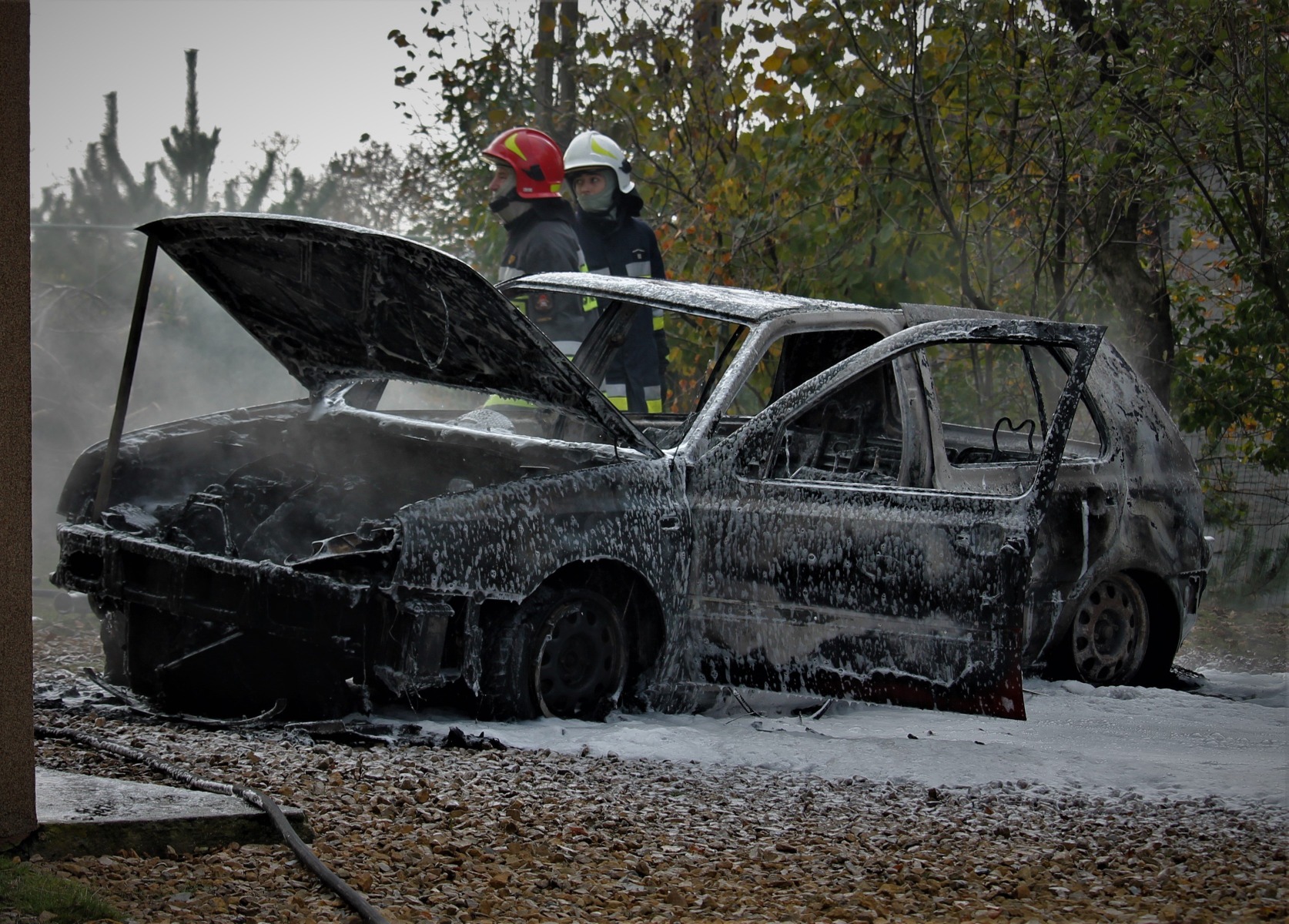 Pożar samochodu w Polance Wielkiej – ZDJĘCIA!