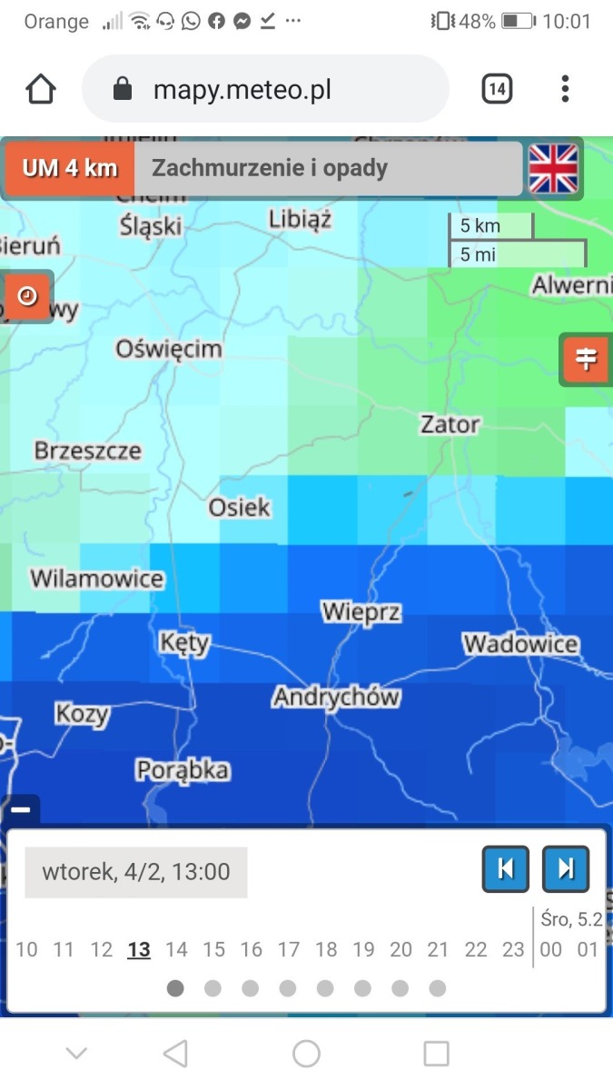 Ostrzeżenie IMGW przed opadami deszczu oraz deszczu ze śniegiem