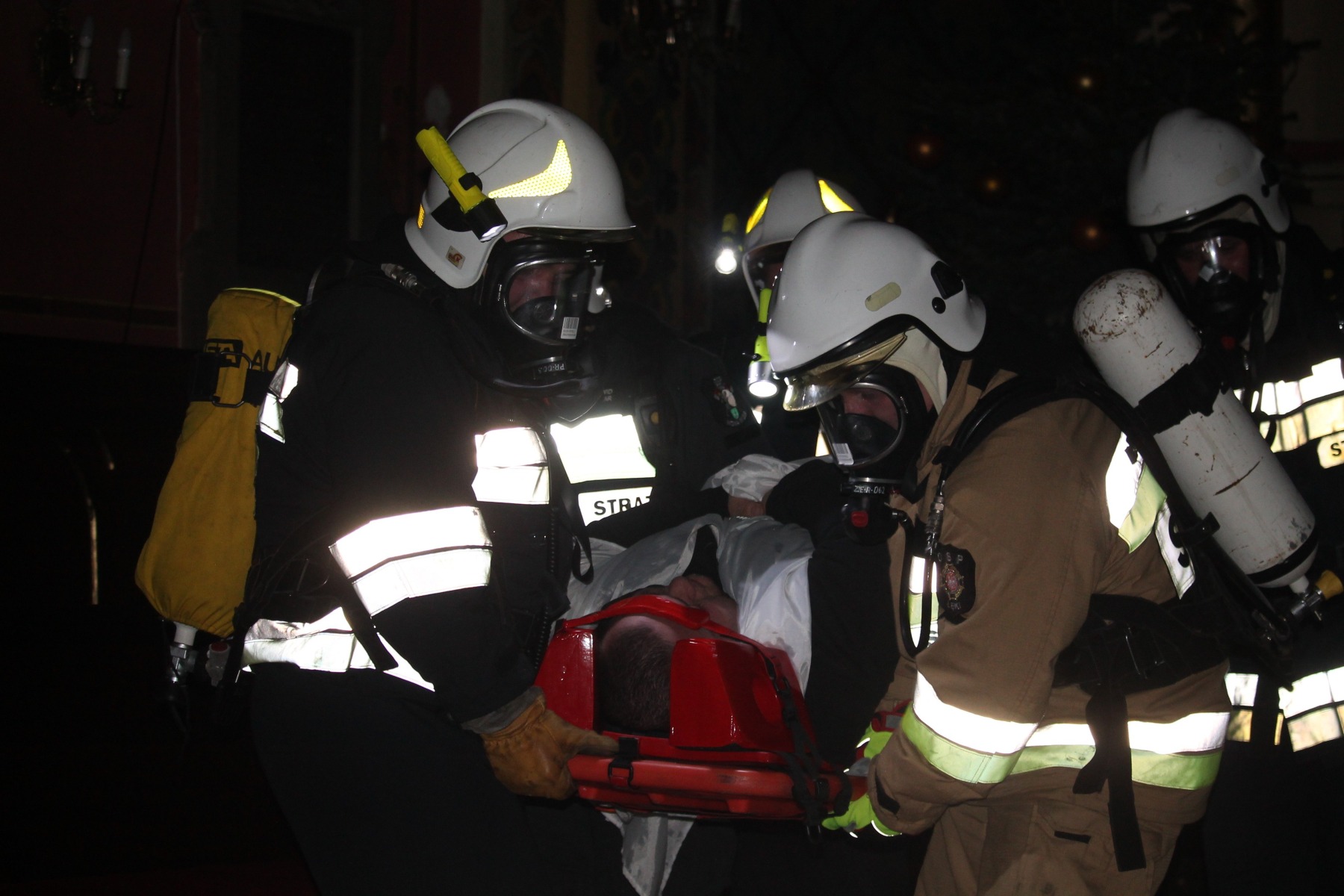 Ćwiczenia jednostek OSP z gminy Kęty w Bielanach