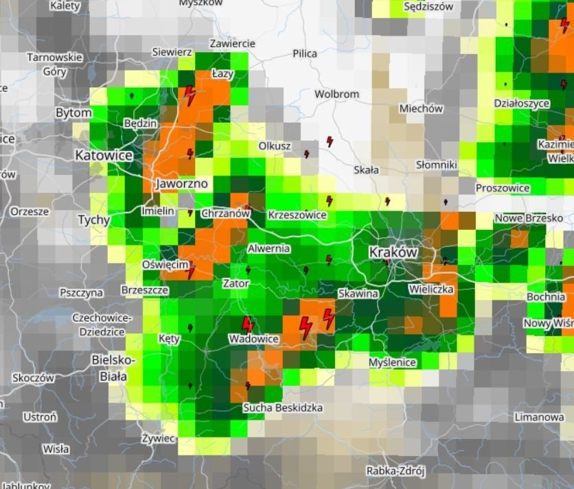 Ostrzeżenie przed burzami i intensywnymi opadami deszczu !