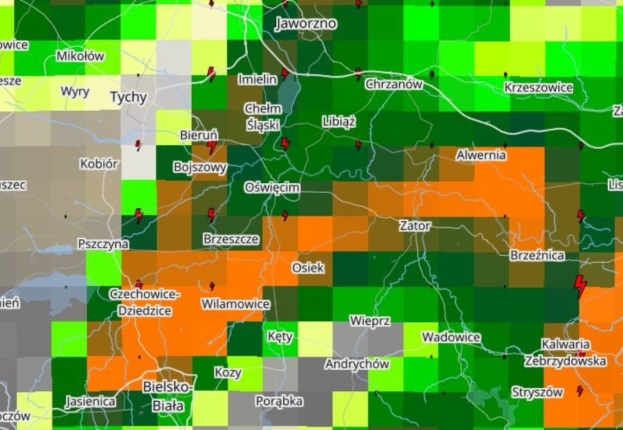 Ostrzeżenie przed silnymi burzami z intensywnym opadem deszczu