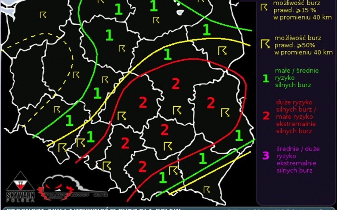 Ostrzeżenie przed silnymi burzami dla naszego regionu