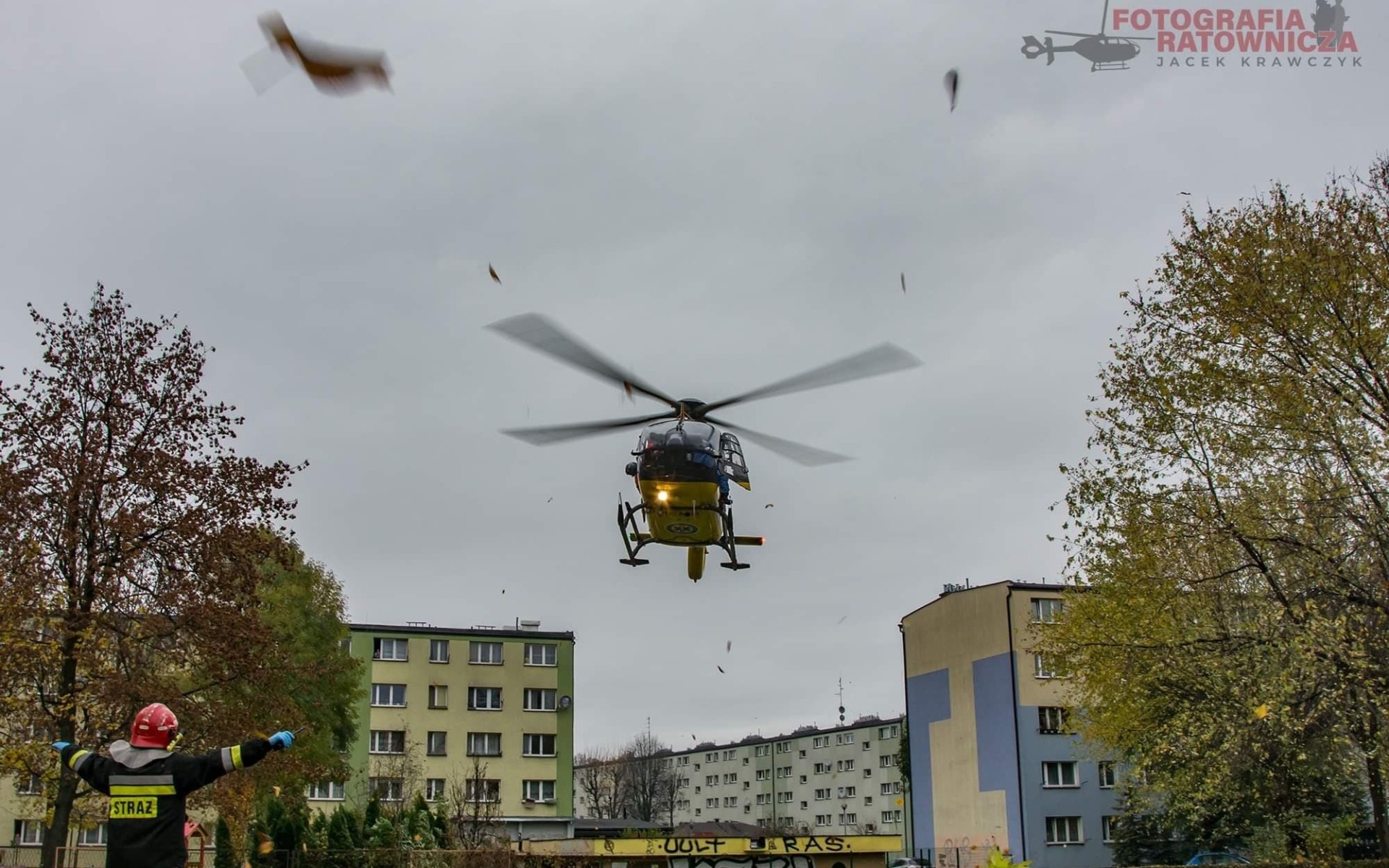 W związku z brakiem wolnych ZRM, interweniował śmigłowiec LPR oraz Straż Pożarna – ZDJĘCIA, FILM!