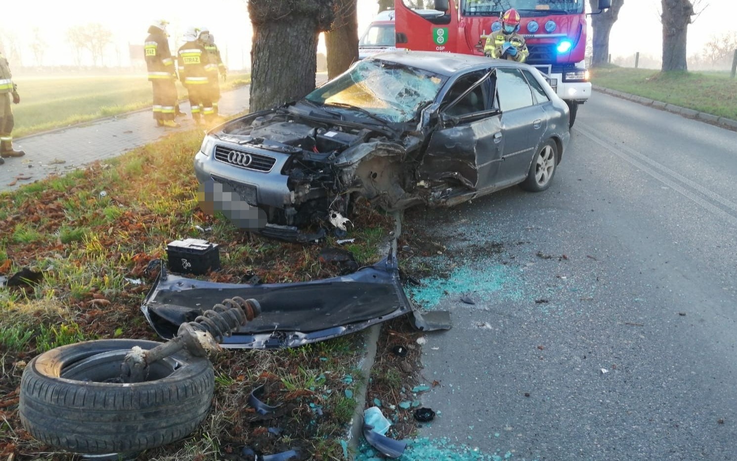 Wypadek w Polance Wielkiej. Kierowca odniósł obrażenia – ZDJĘCIA!