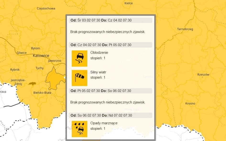 Prognoza ostrzeżeń meteorologicznych na najbliższy tydzień