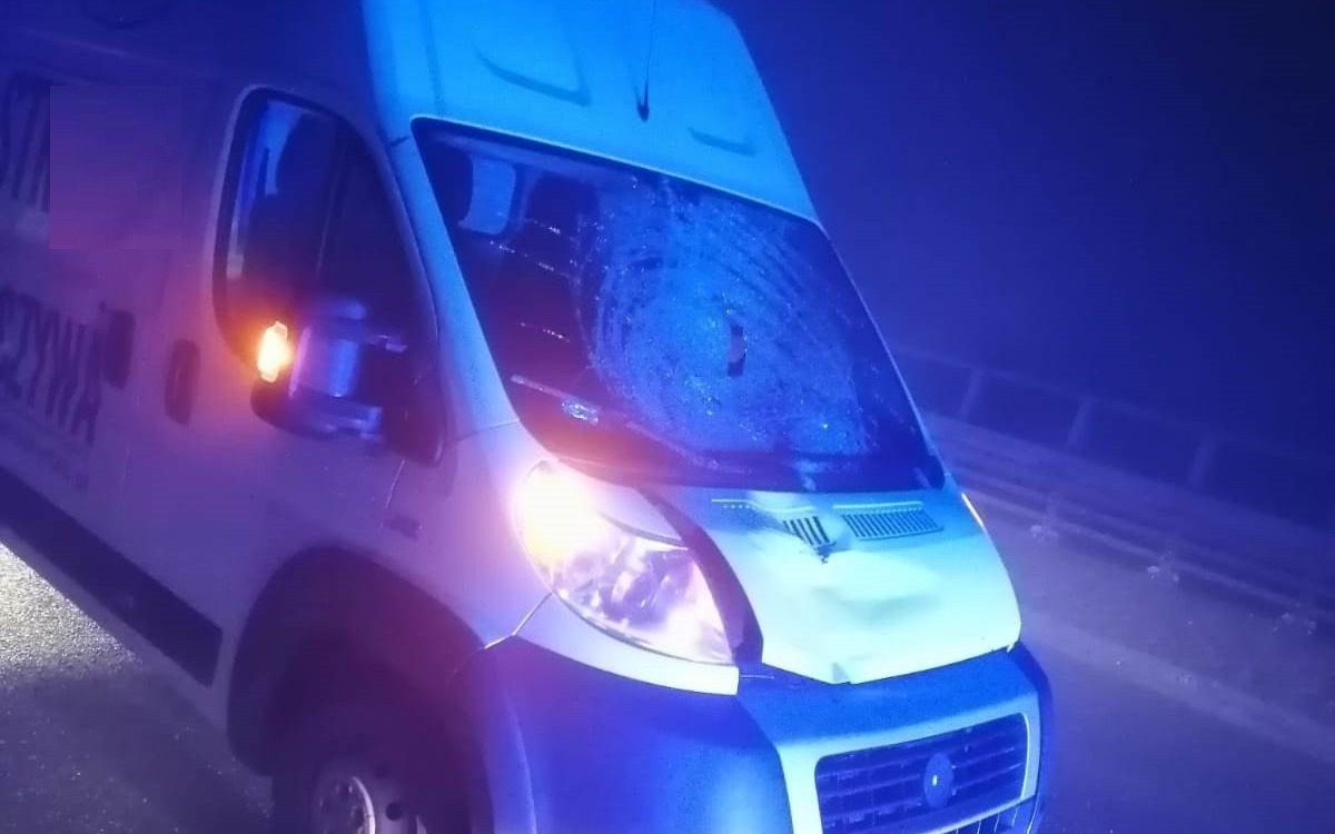 Wypadek drogowy. Potrącenie pieszego