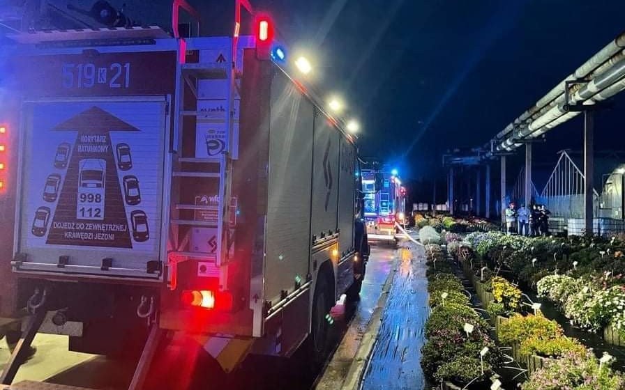 Pożar na terenie firmy Plantpol w Zaborzu