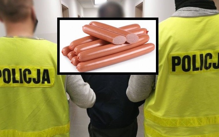 Poszukiwany wpadł przez brak maseczki. Za to miał przy sobie kradzione … parówki