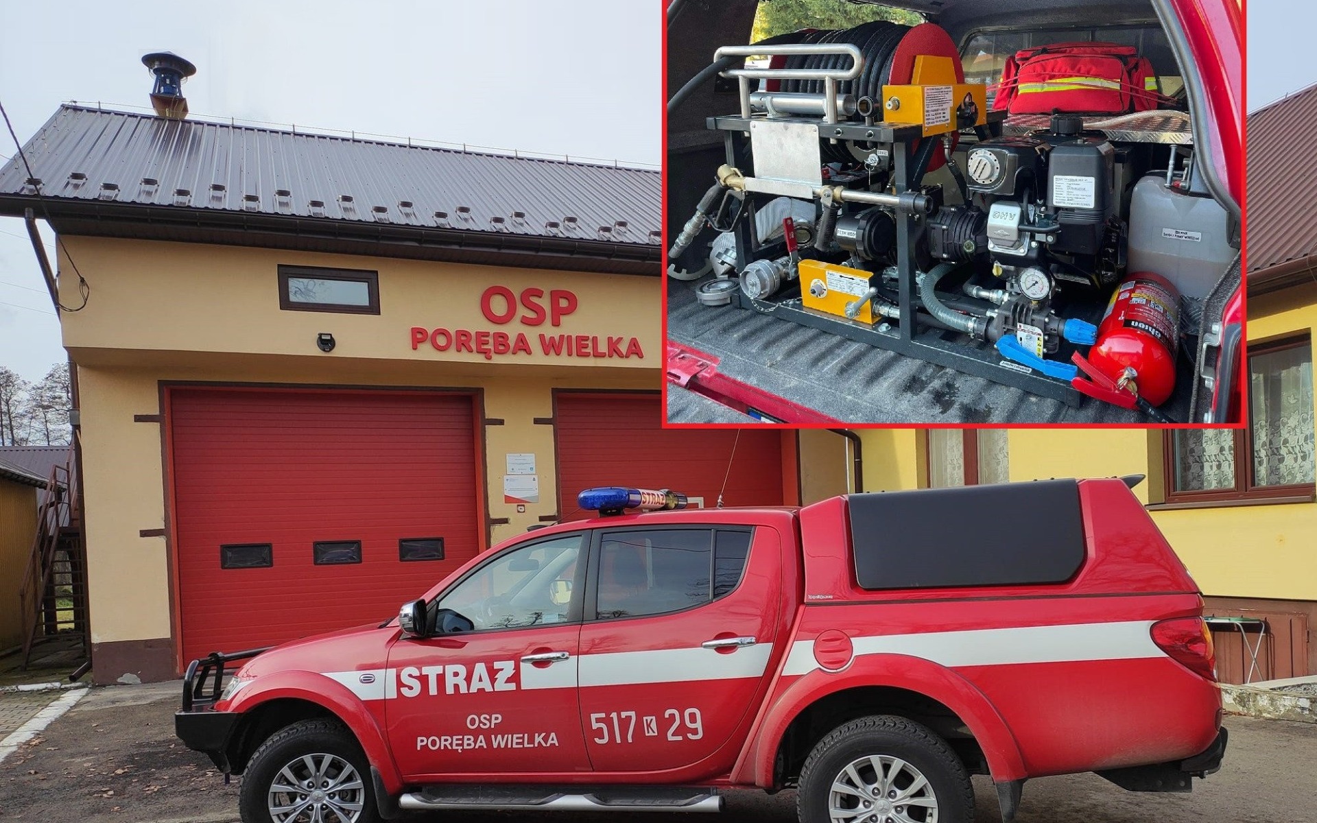 Nowy agregat gaśniczy, wzmocnił potencjał strażaków z Poręby Wielkiej – FOTO!