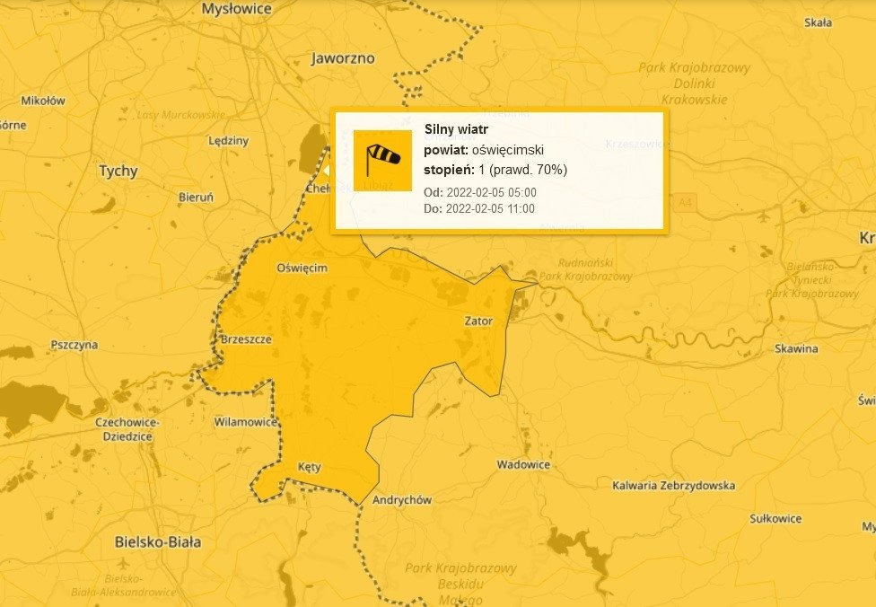 Ostrzeżenia meteorologiczne przed silnym wiatrem