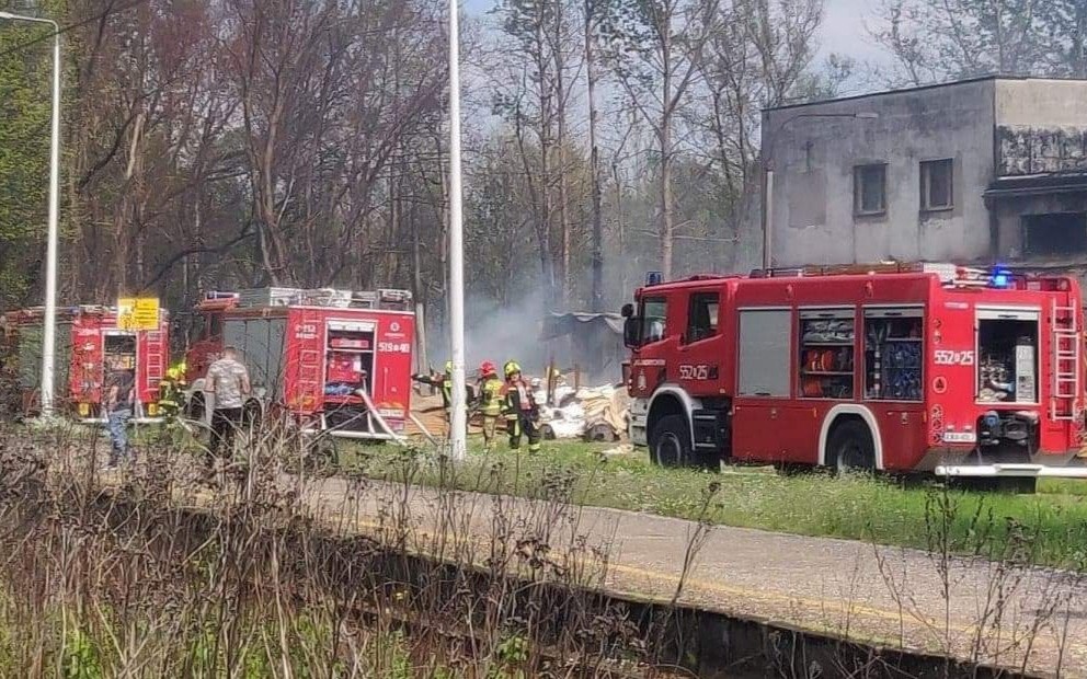 Pożar beli papieru w Kętach