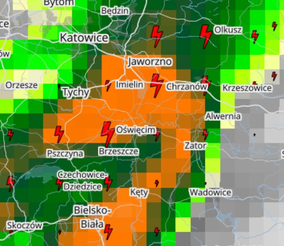 Ostrzeżenie przed silnymi burzami