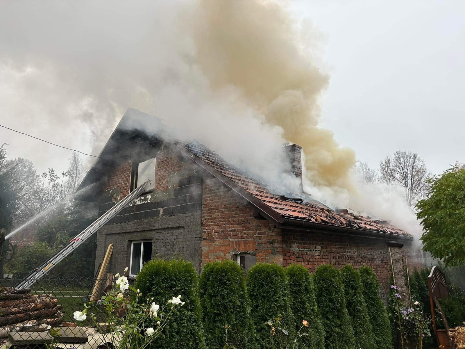 Pożar budynku w Bulowicach
