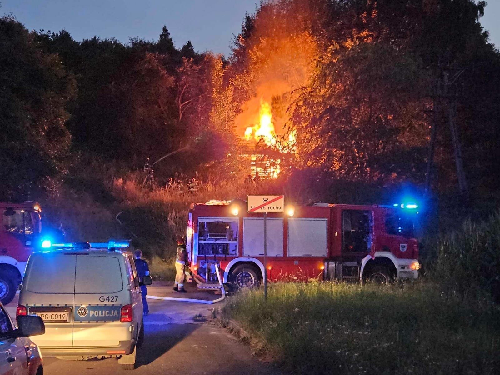 Pożar budynku w Oświęcimiu – FOTO!