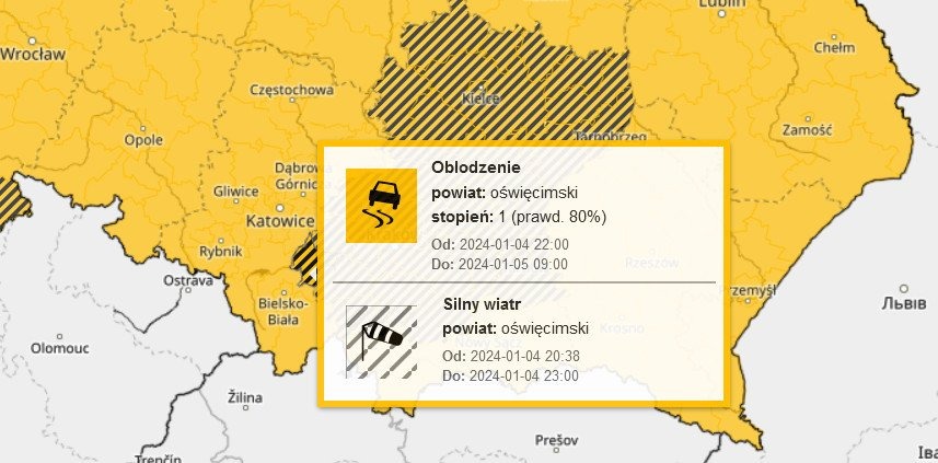 Zimna i wietrzna noc. Ostrzeżenie IMGW