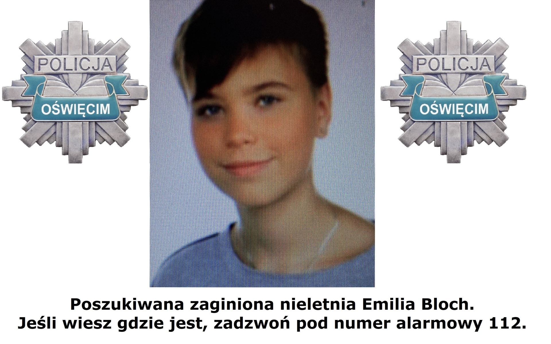 Komunikat Policji odnośnie poszukiwań 16-latki z Oświęcimia, która zaginęła w 2023 roku
