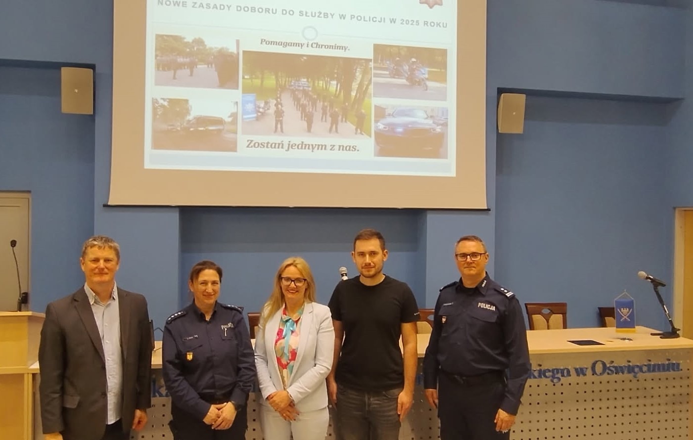 Zastępca Komendanta promował służbę w Policji wśród studentów Małopolskiej Uczelni Państwowej w Oświęcimiu