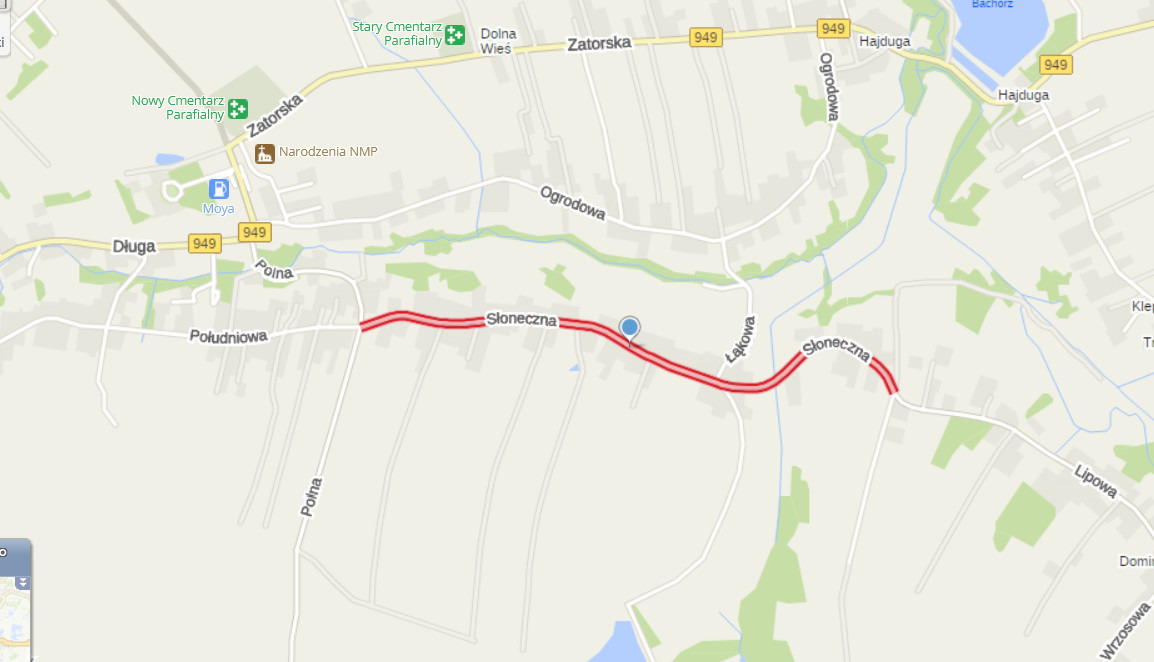 Od jutra utrudnienia ul. Słonecznej w Polance Wielkiej