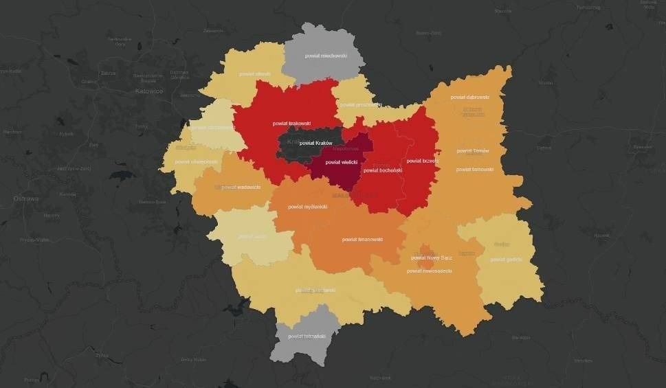 Koronawirus w Małopolsce [MAPA POWIATÓW]