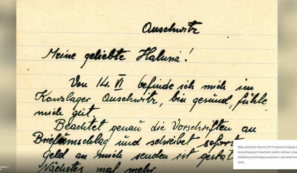Listy więźnia I transportu do Auschwitz pisane do bliskich