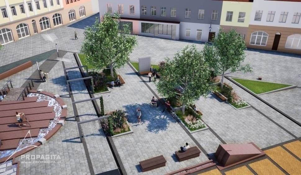 Chrzanów. Betonowy Rynek w rozsypce. Wkrótce ma zmienić się w zieloną wyspę w sercu miasta [ZDJĘCIA]
